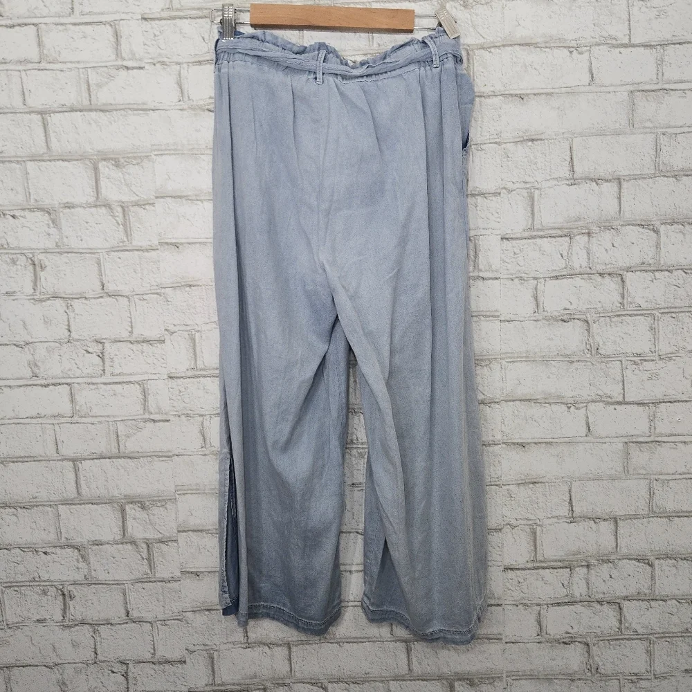 Rewash Light Blue Wide Leg Tie Waist Pants - Picture 10 of 16